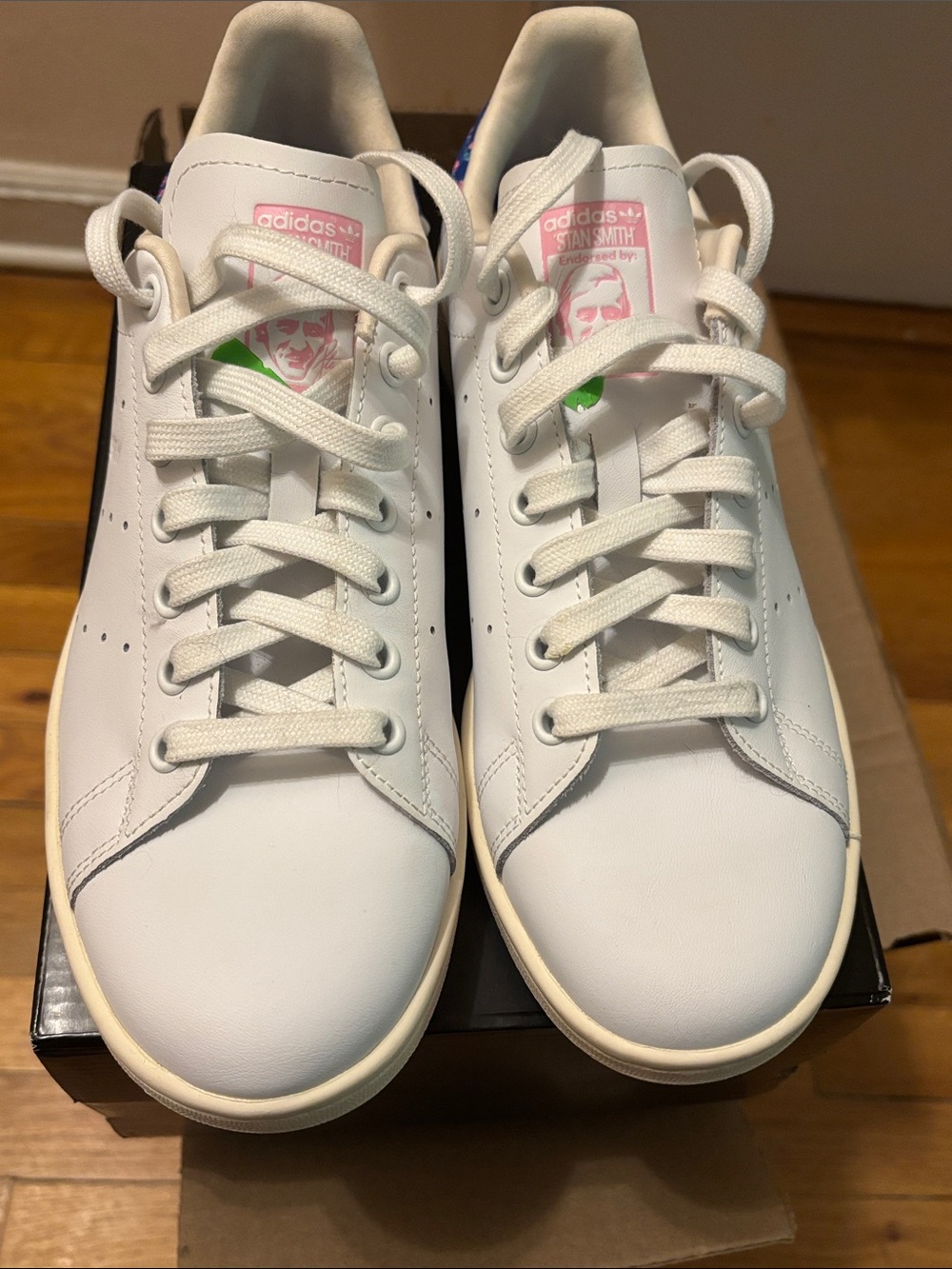 ⚫️Adidas x Ksenia Schnaider Stan Smith Floral Sneakers White Size 9